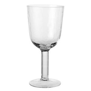 Hamret rødvinsglas, klart